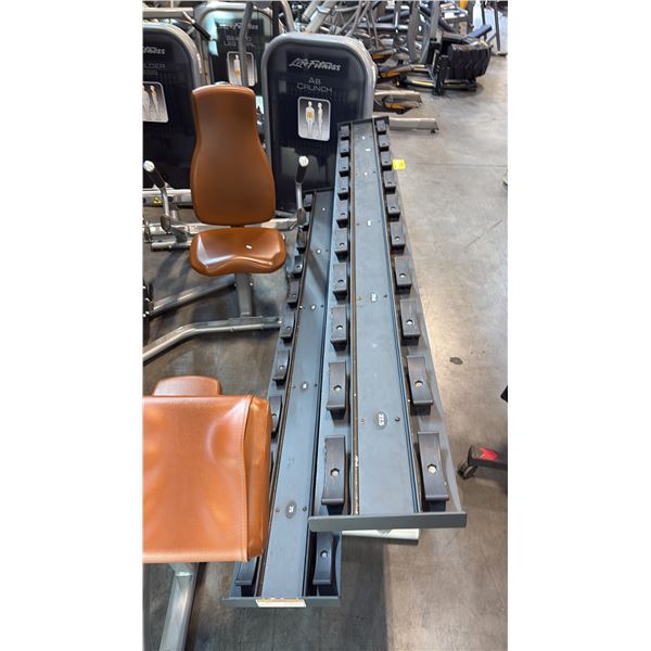 LIFE FITNESS 2-TIER DUMBBELL RACK 90" WIDTH