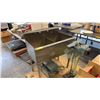 Image 1 : SMALL 36"W SS DUAL BASIN SINK AND 2 VINTAGE SEALERS