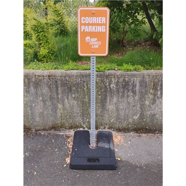 8 ORANGE "COURIER PARKING SKIP EXPRESS LANE" SIGNS