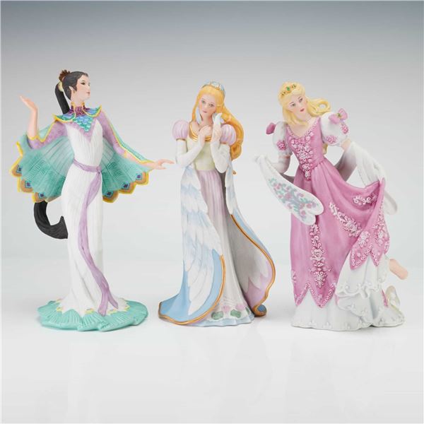 3pc Lenox Princesses Figurines, The Peacock Maiden, The Swan Princess, and Cinderella