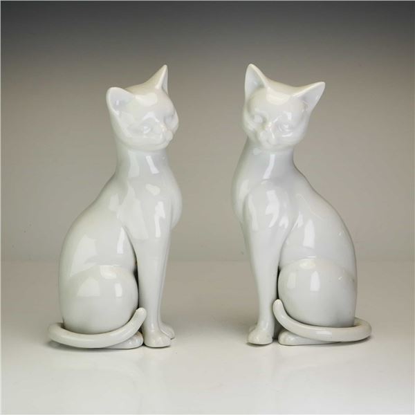 Pair of Otagiri Japanese White Porcelain Cat Figurines