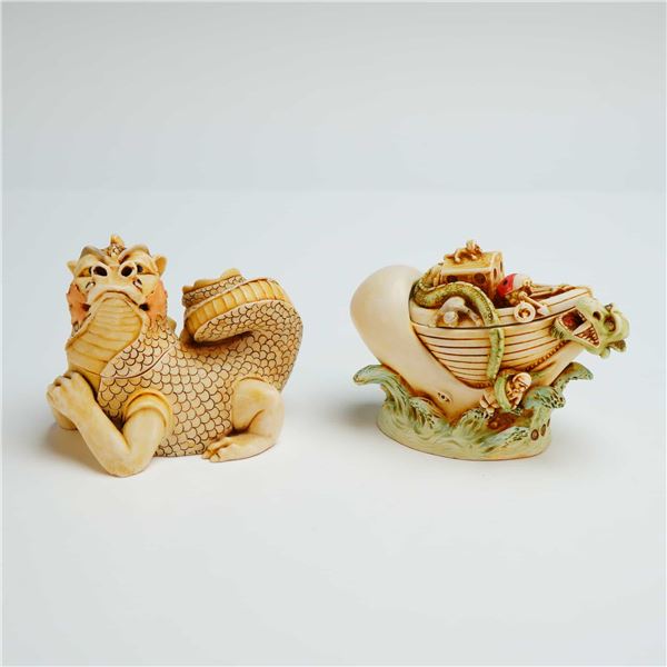 2pc Harmony Kingdom Box Figurines, Cadmius & Camelot