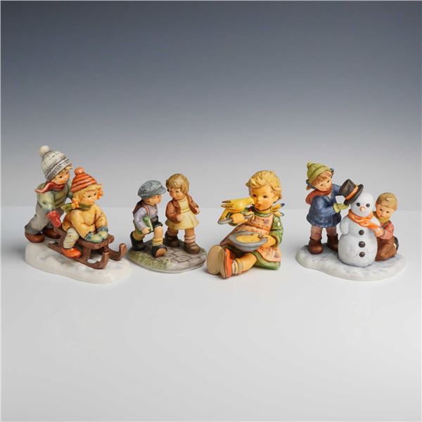 Goebel Hummel and Berta Hummel Figurines, Catching Up, Crowning Touch, True Friendship, and Winter D