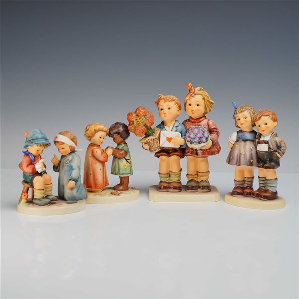 Four Goebel M.I. Hummel Hand Painted Porcelain Figurines Including Commemorative Editions