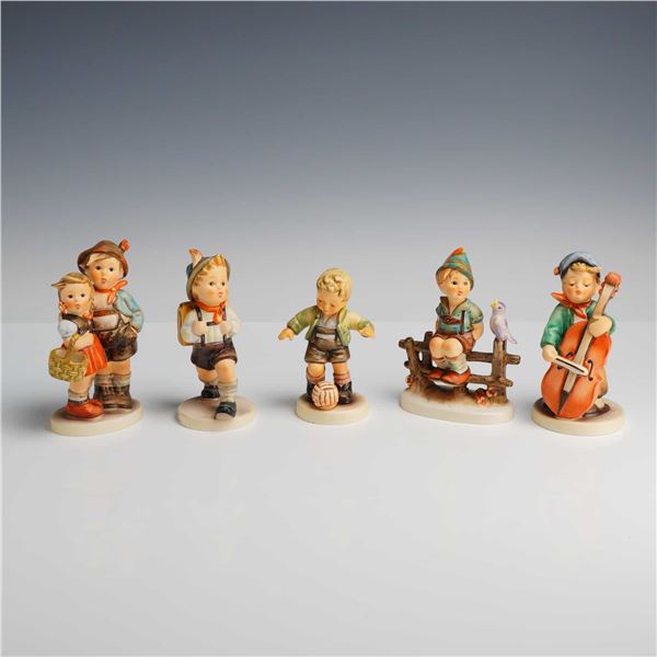 Goebel Hummel, Collection of Five Figurines including School Boy and Surprise
