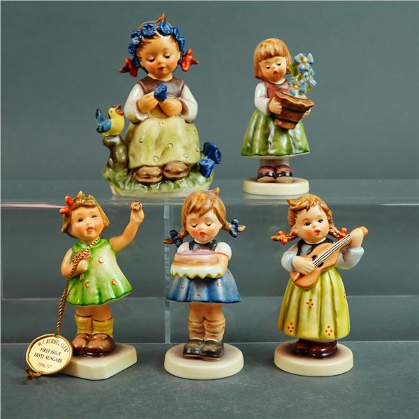 A Collection of Five Goebel M.I. Hummel Club Exclusive Edition Ceramic Figurines