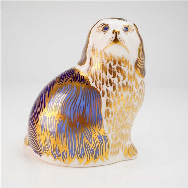 Royal Crown Derby King Charles Spaniel Paperweight with Box