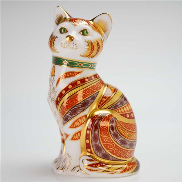 Royal Crown Derby Paperweight, Marmaduke Cat