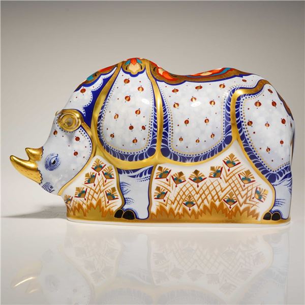 Royal Crown Derby Sinclairs White Rhino Paperweight