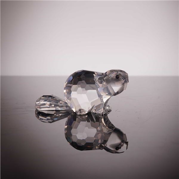Swarovski Silver Crystal Mother Beaver Figurine, 1.75 Inches