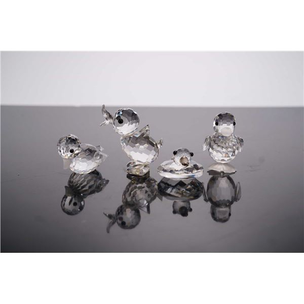 Swarovski Silver Crystal Miniature Duckling Figurines, Various Sizes