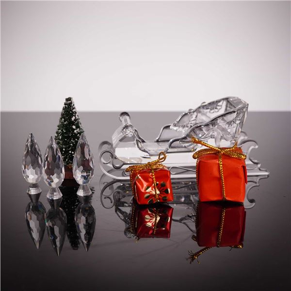 Swarovski Crystal Santa's Sleigh Figurine with Accessories