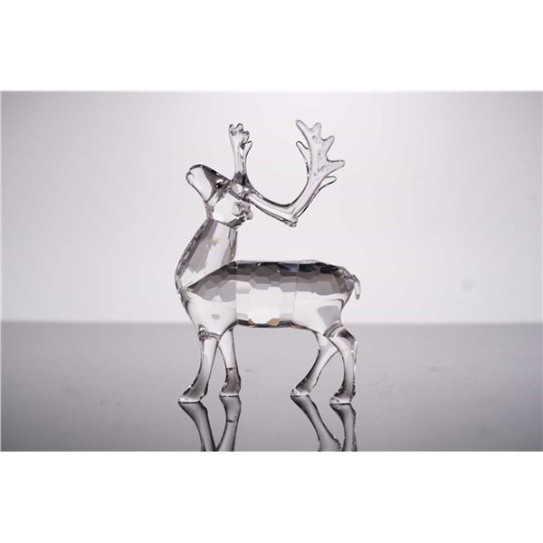 Swarovski Silver Crystal Standing Reindeer Figurine, Model 214821