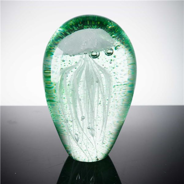 Jellyfish Art Glass Paperweight