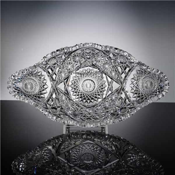 American Brilliant Period Cut Glass Relish Tray