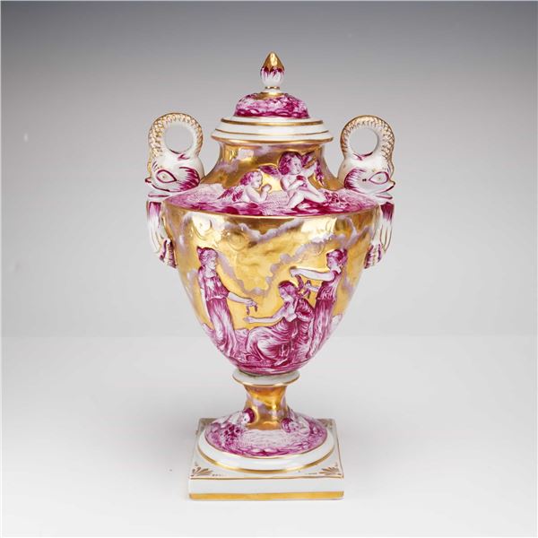 Capodimonte Neoclassical Figural Lidded Urn