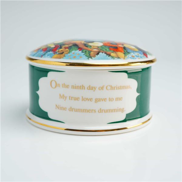 Wedgwood Bone China Lidded Box, Nine Drummers Drumming