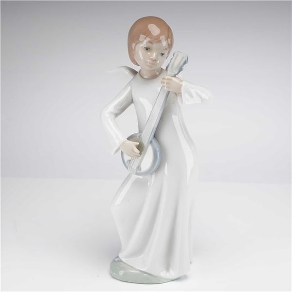 NAO by Lladro, Angel Playing Banjo Figurine #192