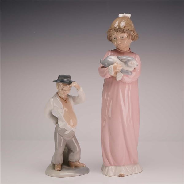 2pc Nao Zaphir Glazed Porcelain Figurines