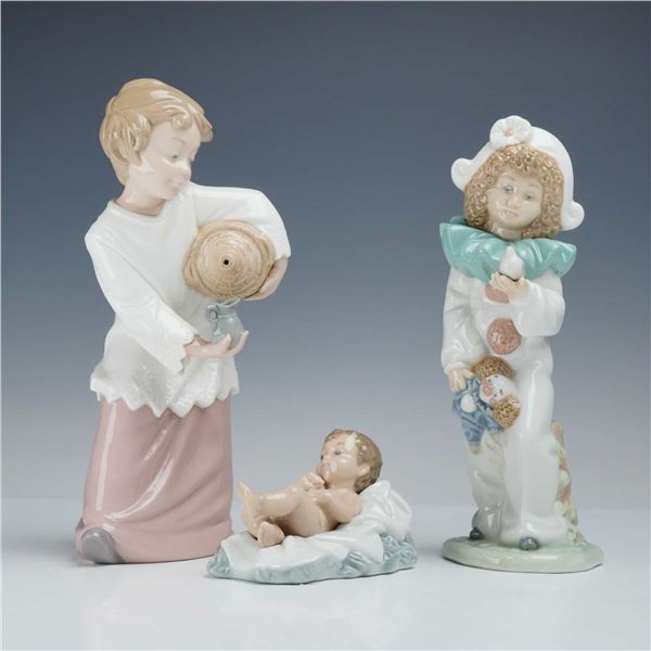 Three NAO by Lladro Spanish Porcelain Figurines