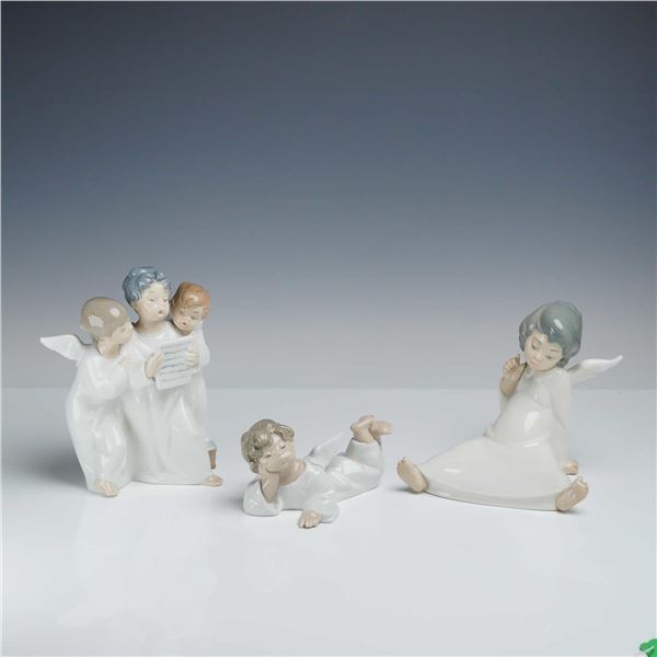 Three LladrÃ³ Porcelain Angel Figurines 01004541, 4542 and 4962