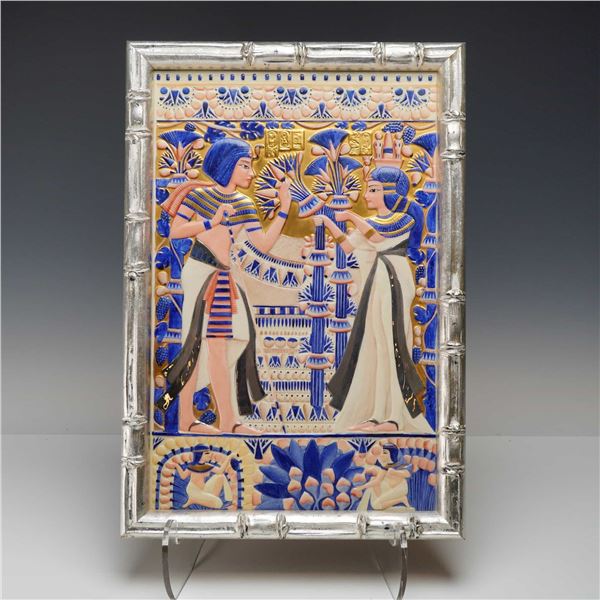 Limited Edition Boehm Ivory Chest Relief Porcelain Plaque, Tutankhamun Exhibition