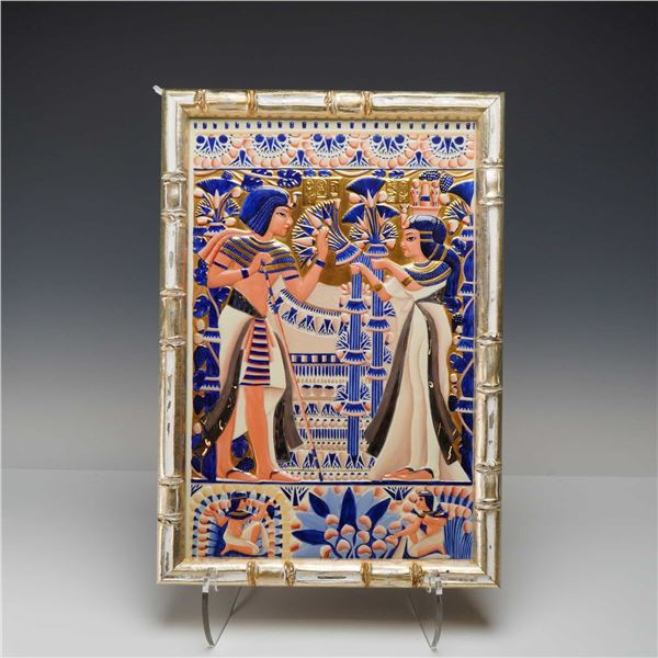 Limited Edition Boehm Porcelain Ivory Chest Relief Plaque, Tutankhamun Exhibition