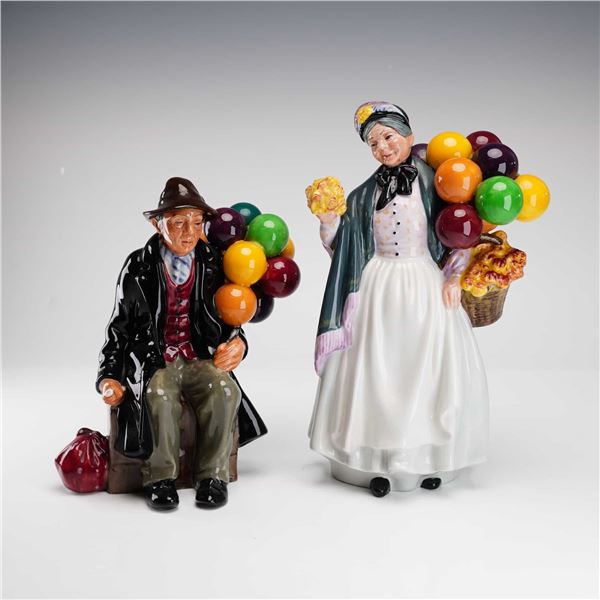Royal Doulton, Biddy Penny Farthing and The Balloon Man Figurines