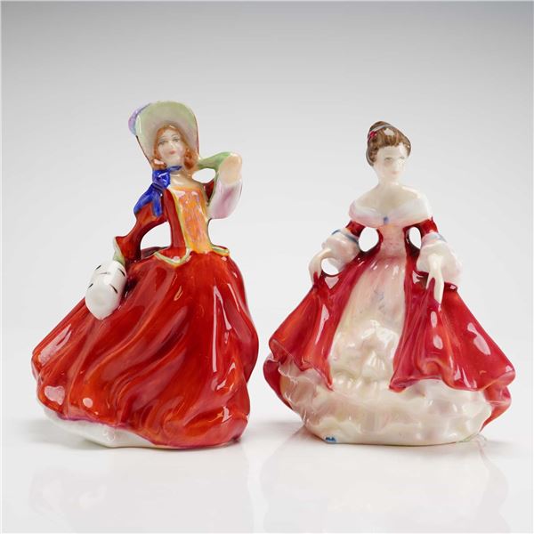 2pc Royal Doulton Figurines, Autumn Breezes HN2176 & Southern Belle HN3174