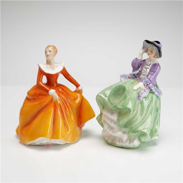 Two Royal Doulton Figurines Fragrance HN3220 and Top o the Hill HN2126