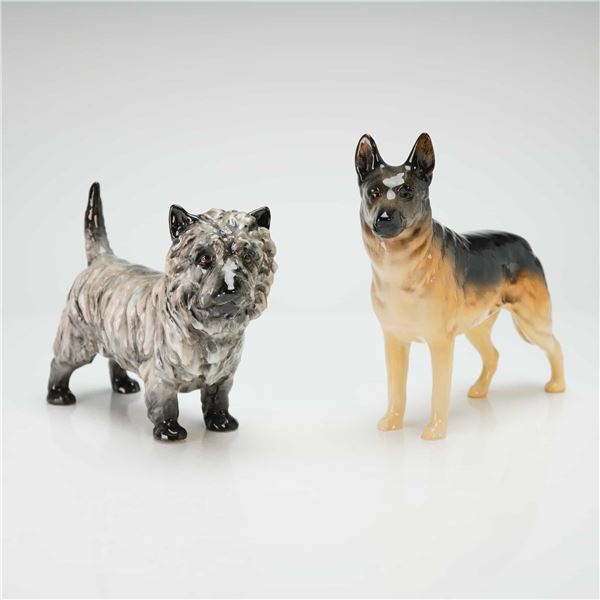 Two Royal Doulton & Beswick Dog Figurines Cairn Terrier & German Shepherd