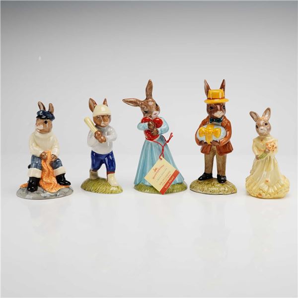 A Group of Five Royal Doulton Bunnykins Figurines