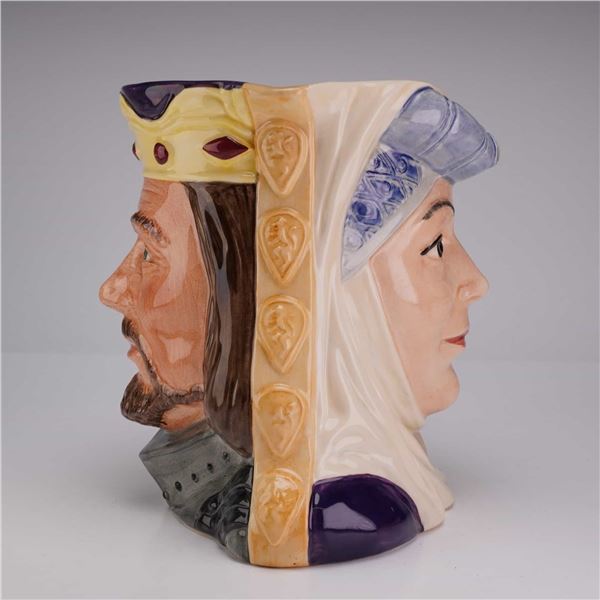 Royal Doulton Star-Crossed Lovers Double-Face Character Jug, King Arthur & Guinevere D6836