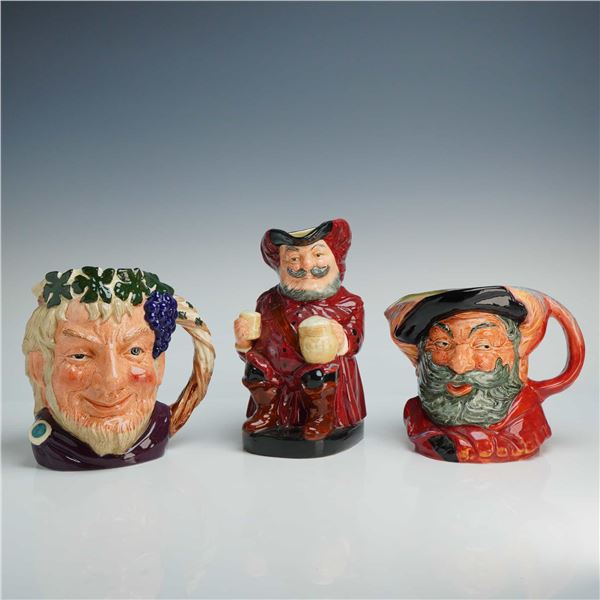 3pc Royal Doulton Character Jugs & Toby Jug, Bacchus and Falstaff
