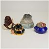 Image 2 : 4pc Kevin Francis Lidded Face Pots, Jesus, The Wizard, Cub Santa, and Split Decision