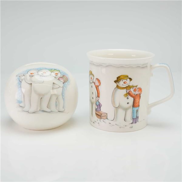 Two Royal Doulton Snowman Gift Collection Mug and Coin Bank