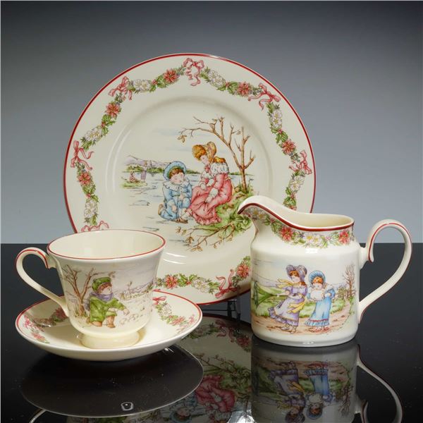 4pc Set of Royal Doulton Archives Series Ware Pastime Winter Tea Set