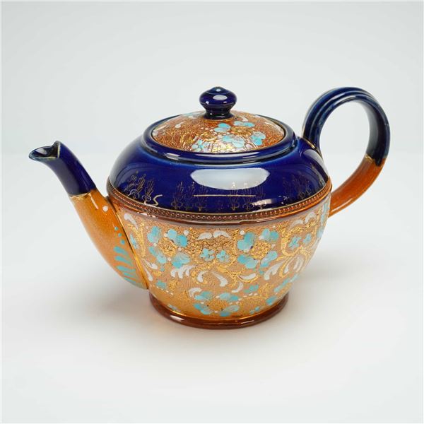 Doulton & Slaters Stoneware Chine Gilt Ware Lidded Teapot