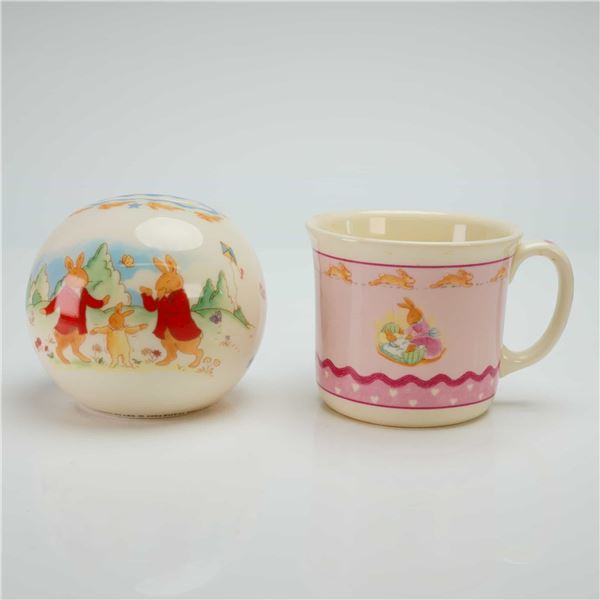 Two Royal Doulton Bunnykins Nursery Items Shining Stars Sweet Hearts