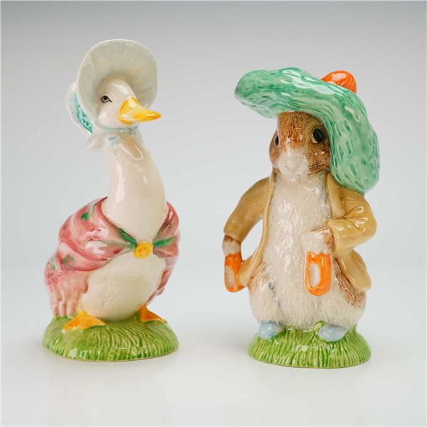 2 John Beswick Beatrix Potter Figurines- Jemima Puddle Duck, Benjamin Benny