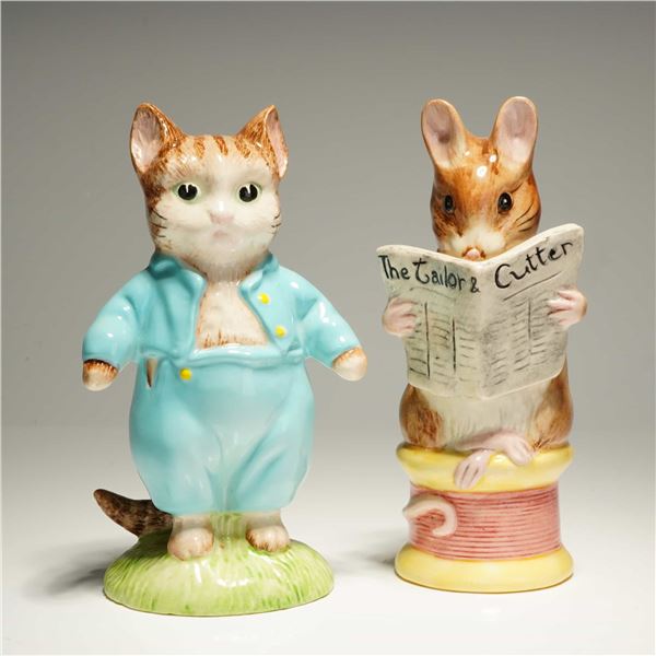 2pc Royal Albert Beatrix Potter figurines, Tom Kitten and The Tailor