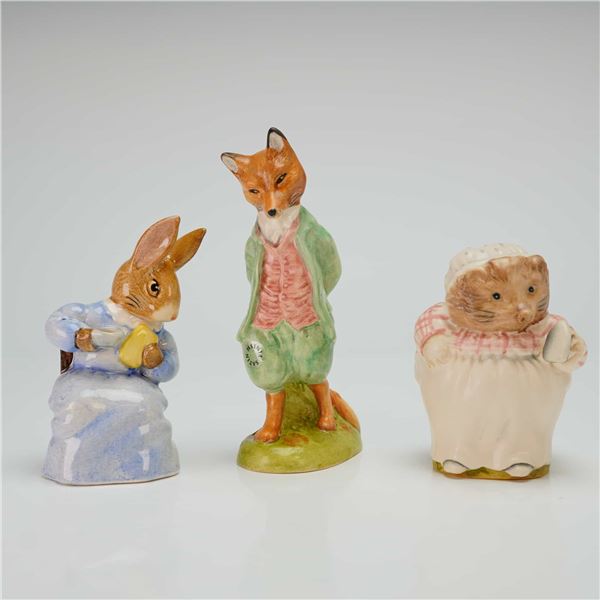 3pc John Beswick and Royal Albert Beatrix Potter Figurines - PS1107, 1277