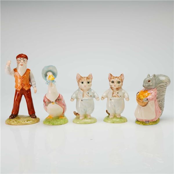 5pc Beswick Beatrix Potter Figurines and Royal Albert Goody Tiptoes