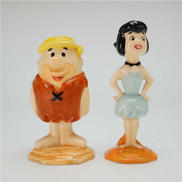 Two John Beswick Flintstones Figurines, Barney & Betty Rubble