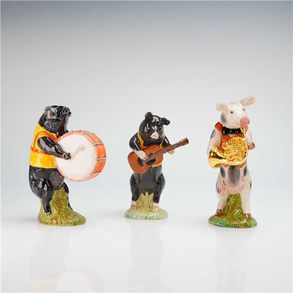 3pc Beswick Porcelain Figurines, Pig Promenade Band