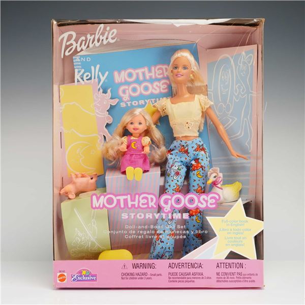 Mattel Barbie and Kelly Mother Goose Storytime Doll and Book Gift Set, 11.5 inches