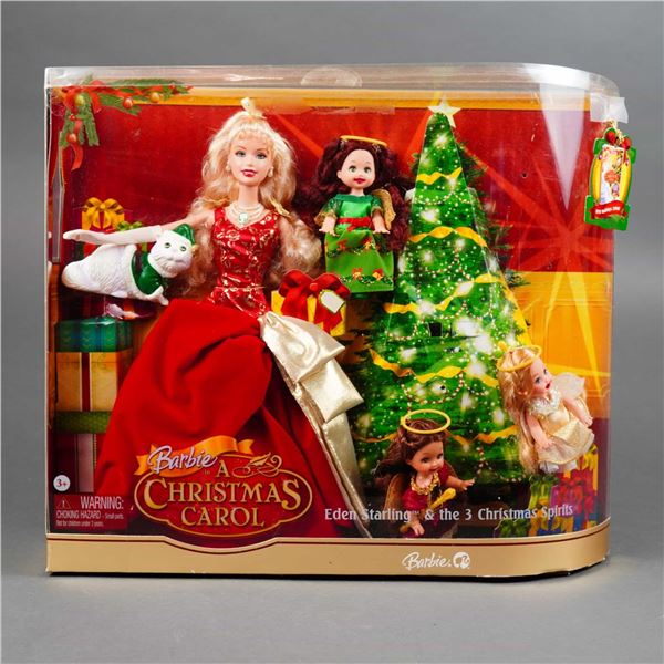 Mattel Barbie in A Christmas Carol Eden Starling & the 3 Christmas Spirits Doll Set, 11.5" and 4"