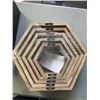 Image 4 : 2 NEW SETS OF 5 DECORATIVE HEXAGONAL FLOATING WALL SHELVES