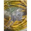 Image 3 : AS NEW 50FT YELLOW 3 OUTLET INDOOR OUTDOOR HEAVY DUTY LIGHTED 3 WIRE GROUNDED EXTENSION CORD 12AWG