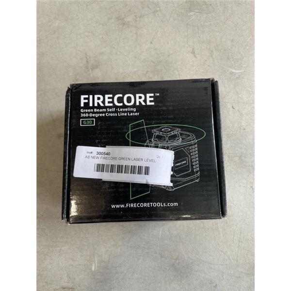 AS NEW FIRECORE GREEN LASER LEVEL 360 DEGREE CROSS LINE LASER
